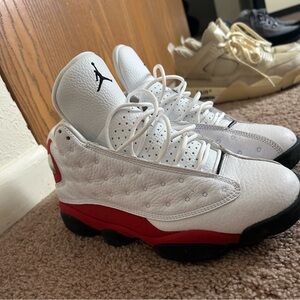 Air Jordan White and Red Sneakers
